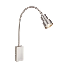 Applique murale Tusi en métal, nickel mat, hauteur 69 cm