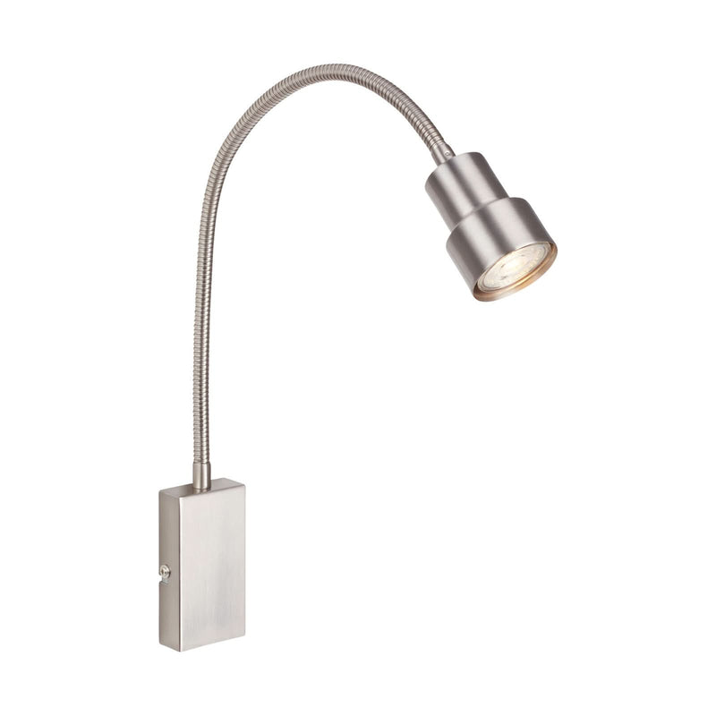 Applique murale Tusi en métal, nickel mat, hauteur 69 cm