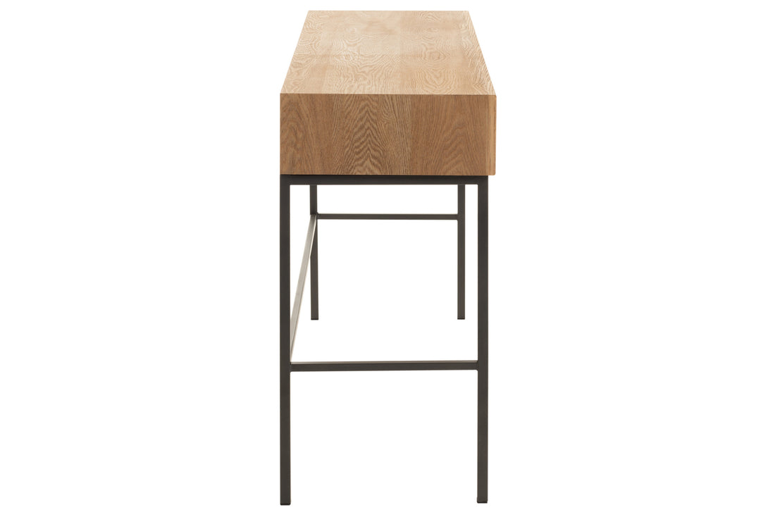 Console Bois Métal Naturel 3 Tiroirs