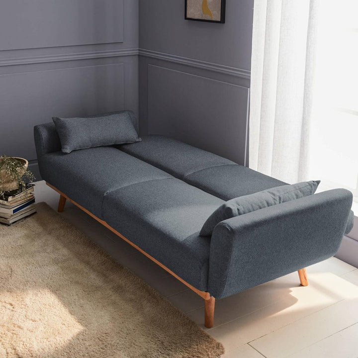 Alice'S Home - Canapé Convertible Design En Tissu - Oskar - 2-3 Places Scandinave Droit Avec Pieds Bois | Designix -     - https://designix.fr/