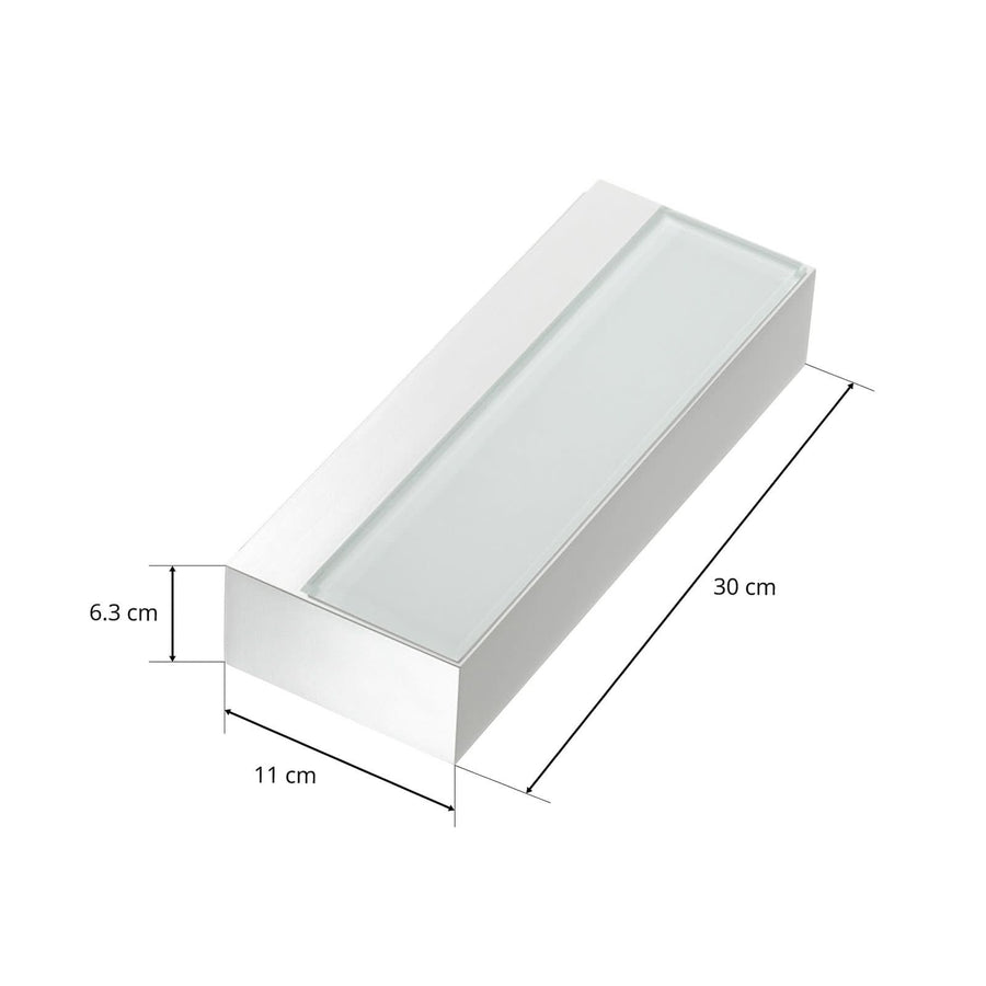 Applique murale LED 12278 3.000K 30 en verre, blanc, hauteur 6,3 cm