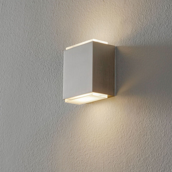 Applique murale LED 23013 en verre, acier inoxydable et blanc, hauteur 10,6 cm