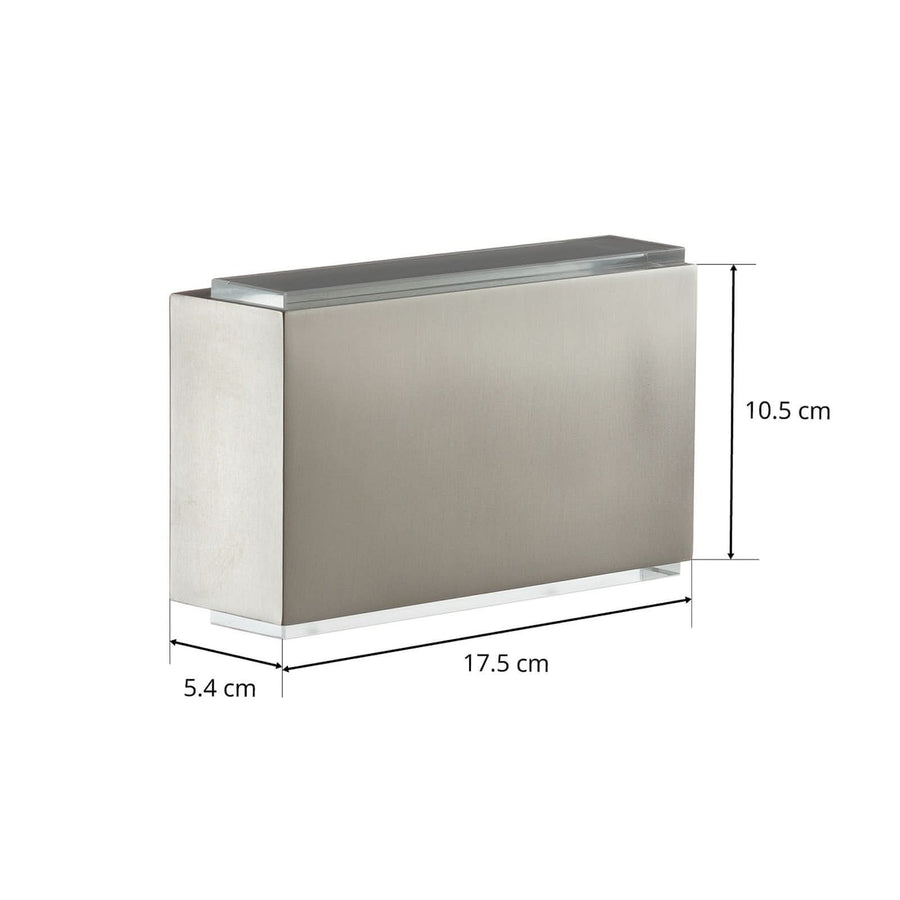 Applique murale LED 23015 3000K 18cm en verre, acier inoxydable et blanc, hauteur 10,6 cm