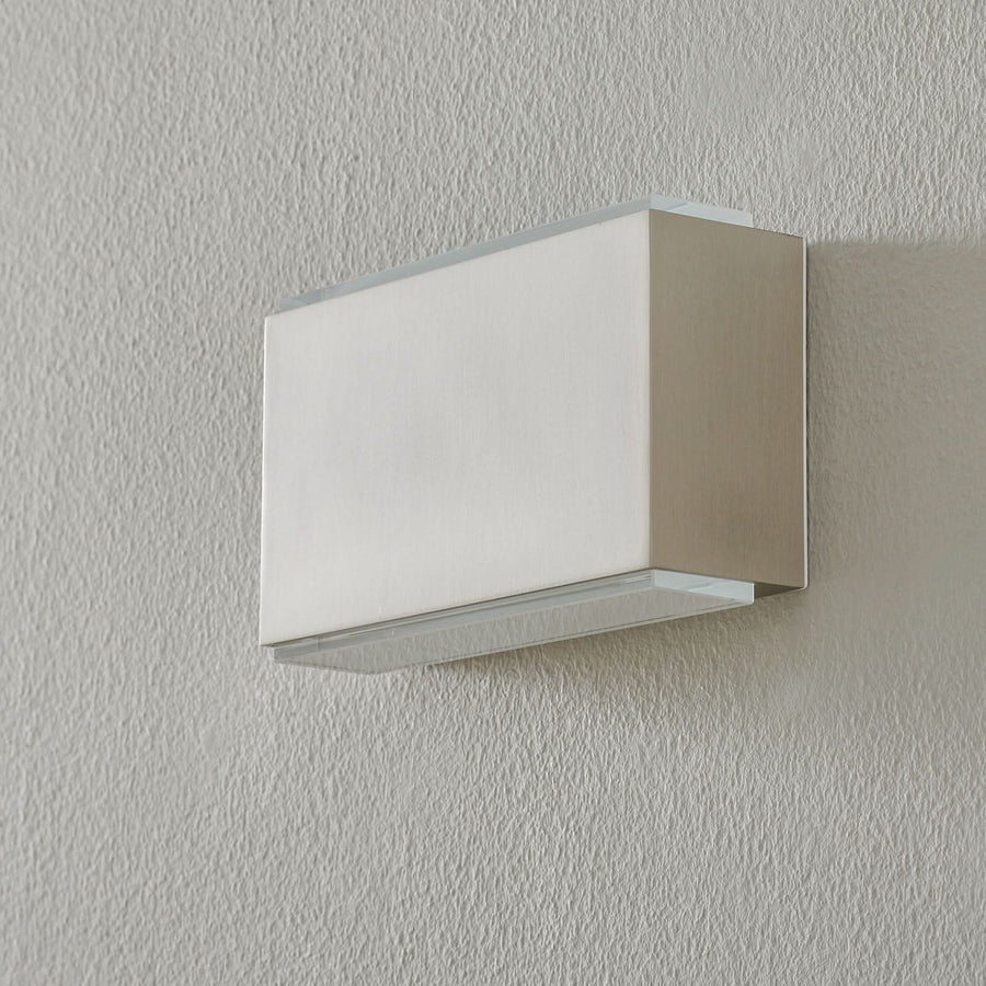 Applique murale LED 23015 3000K 18cm en verre, acier inoxydable et blanc, hauteur 10,6 cm