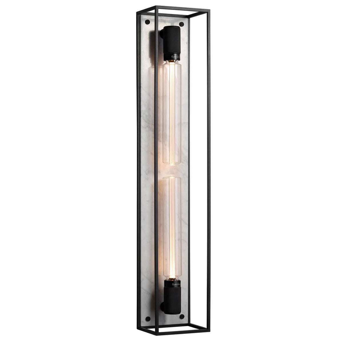 Applique murale Caged Wall X-large en marbre, noir et blanc, 2 lumières, hauteur 92 cm