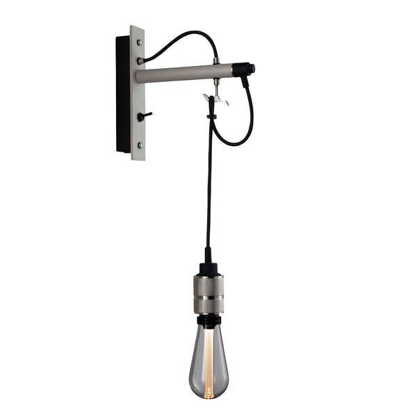 Applique murale Hooked Wall en acier, gris clair, 40 W
