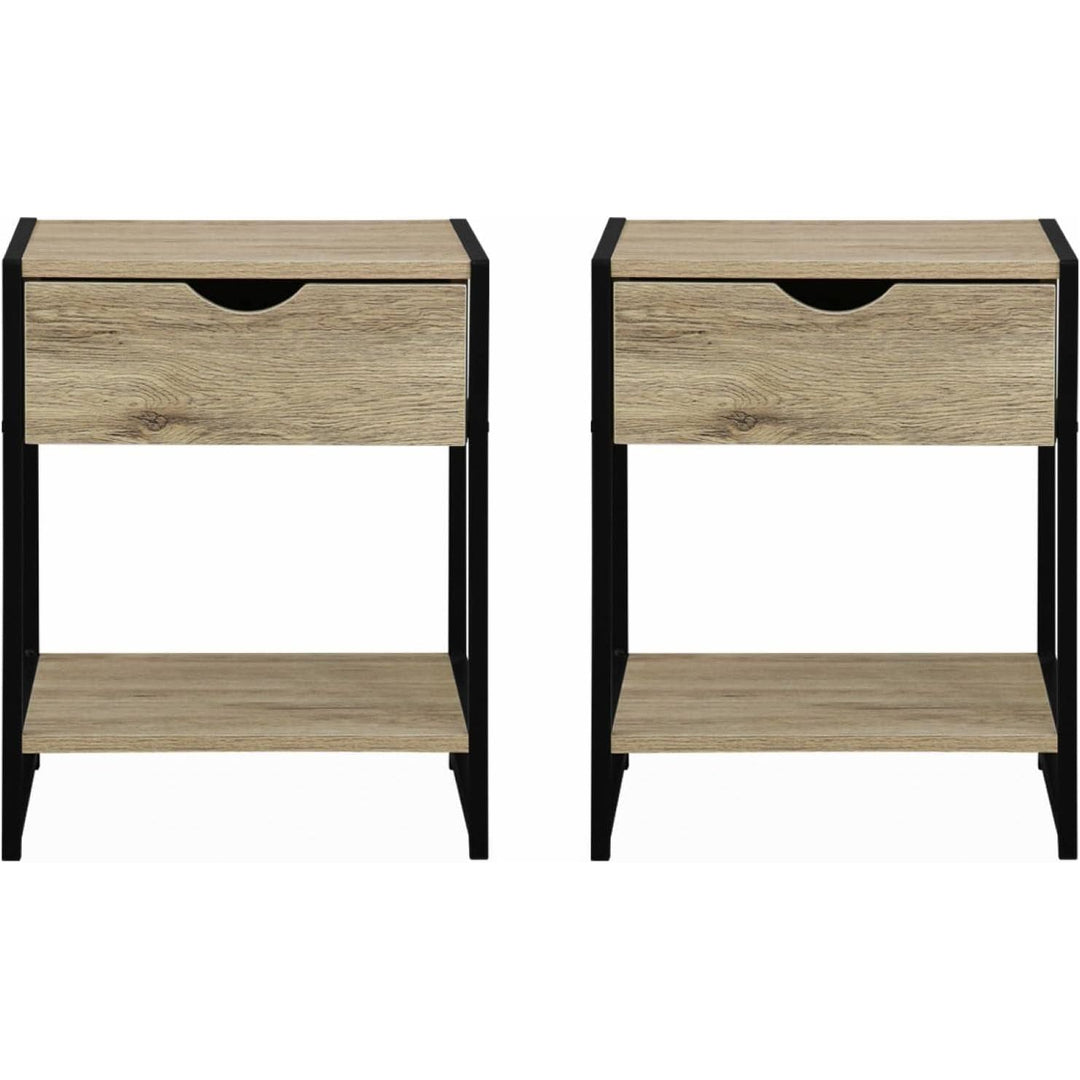 Alice'S Home - Lot De 2 Tables De Chevet. Loft. Un Tiroir Une Étagère. L 40 X L 40 X H 50Cm | Designix - Amazon    - https://designix.fr/