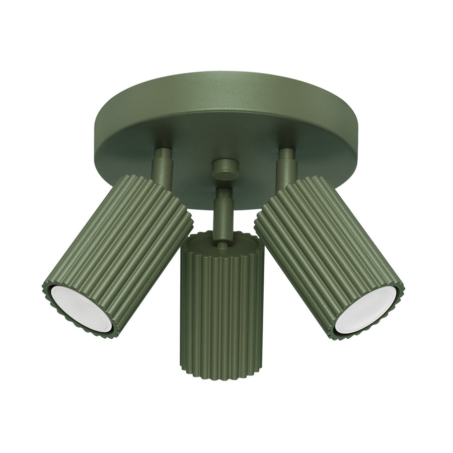 Plafonnier KARBON 3P Vert olive