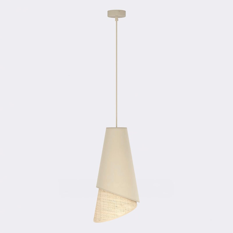 Suspension Moda noire, tissu rotin