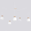 Suspension Kru 5 lumières blanche, bois