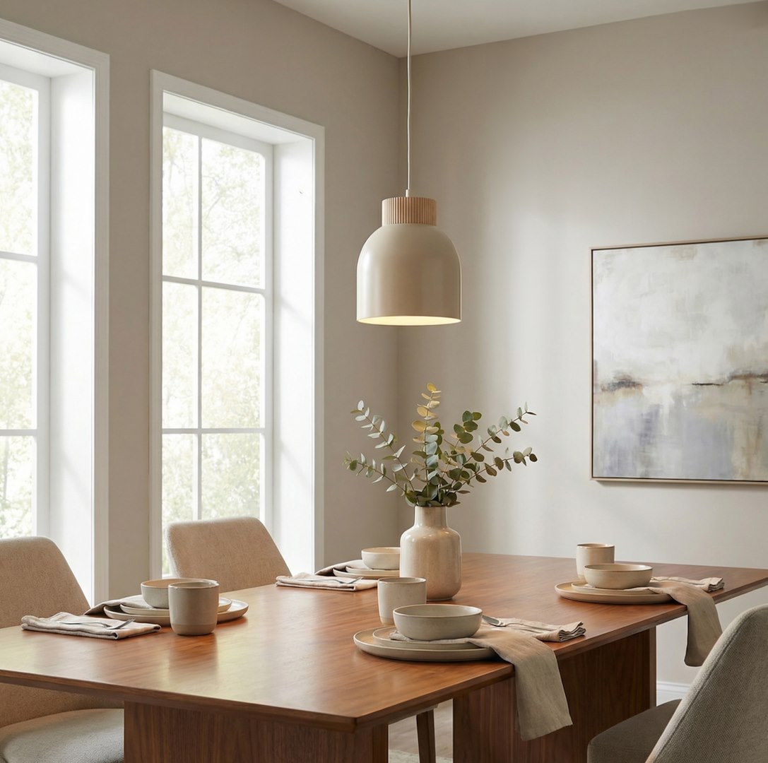 Suspension Vigo beige, bois