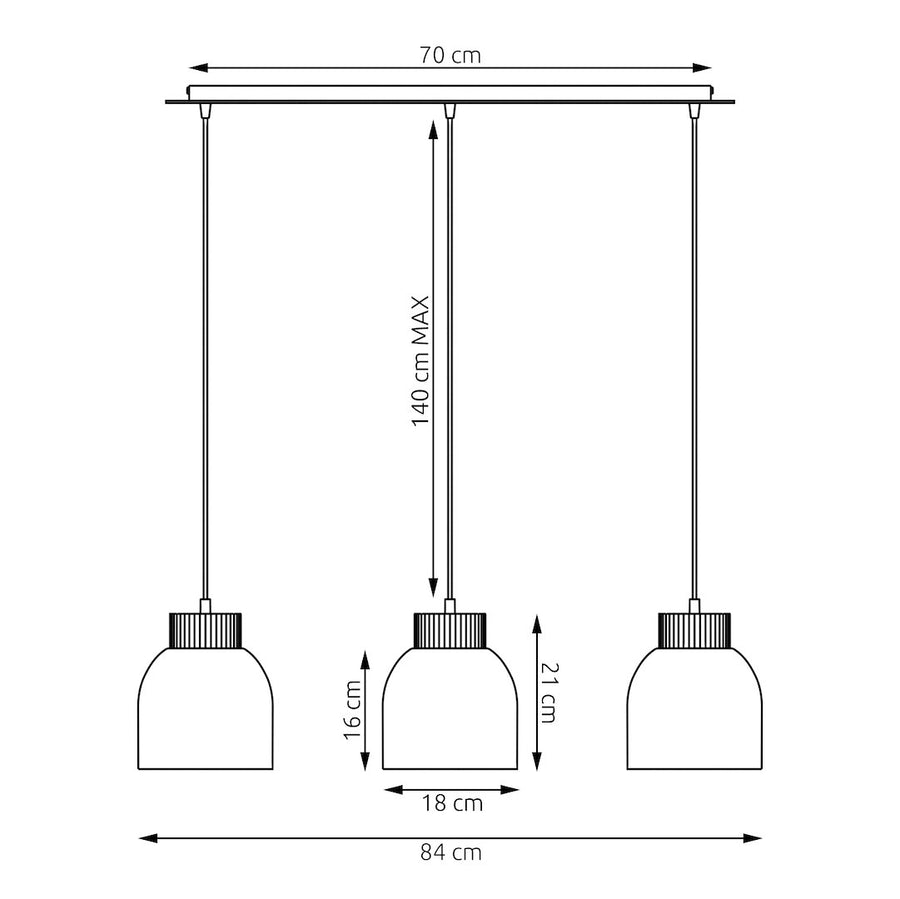 Suspension Vigo 3 lumières blanche, bois