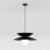 Suspension Nagoya noire, verre blanc