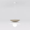 Suspension Nagoya noire et beige, verre blanc