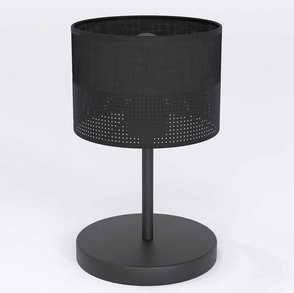 Lampe à poser Karbon noire, tissu noir