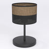 Lampe à poser Karbon noire, tissu marron