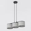 Suspension Eco 3 lumières grise et noire, tissu gris