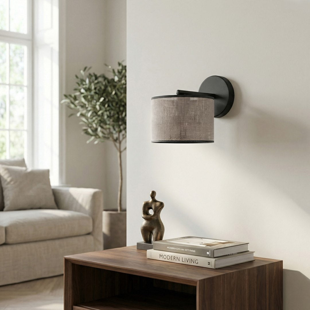 Applique murale Eco grise et noire, tissu gris