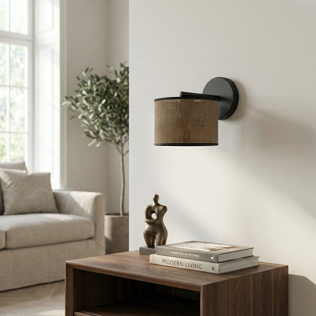 Applique murale Eco marron et noire, tissu marron