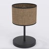 Lampe à poser Eco marron et noire, tissu marron