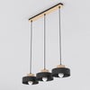 Suspension Kivi 3 lumières noire, bois