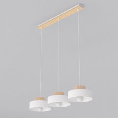 Suspension Kivi 3 lumières blanche, bois