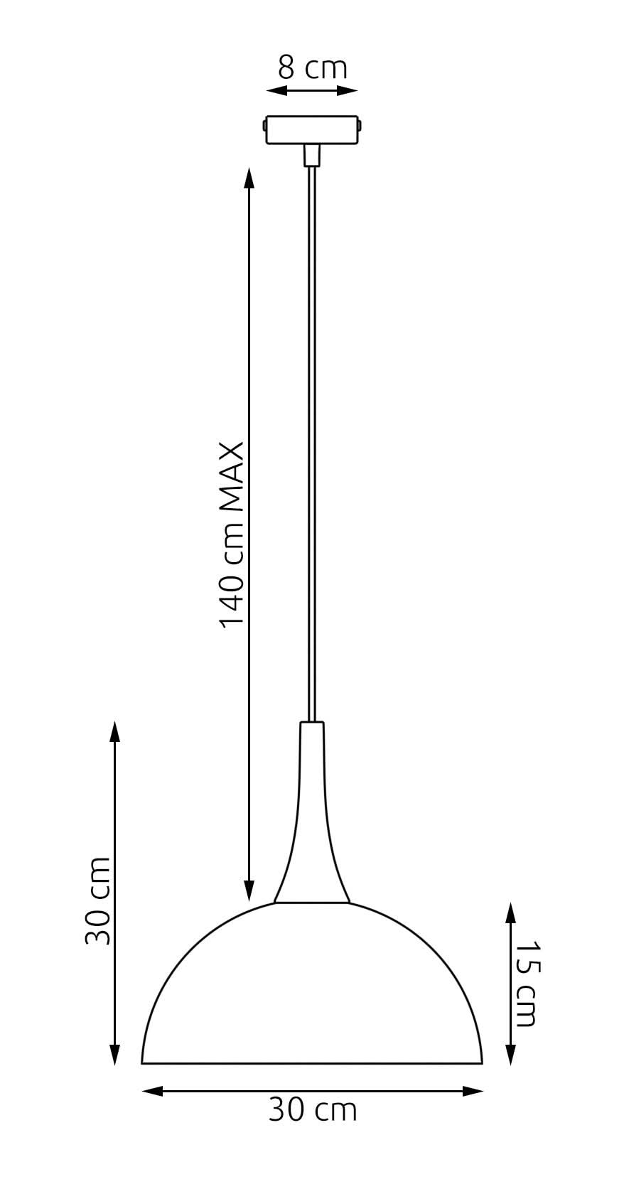 Suspension Nautica noire, bois