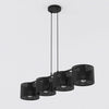 Suspension Lux 4 lumières noire, tissu noir