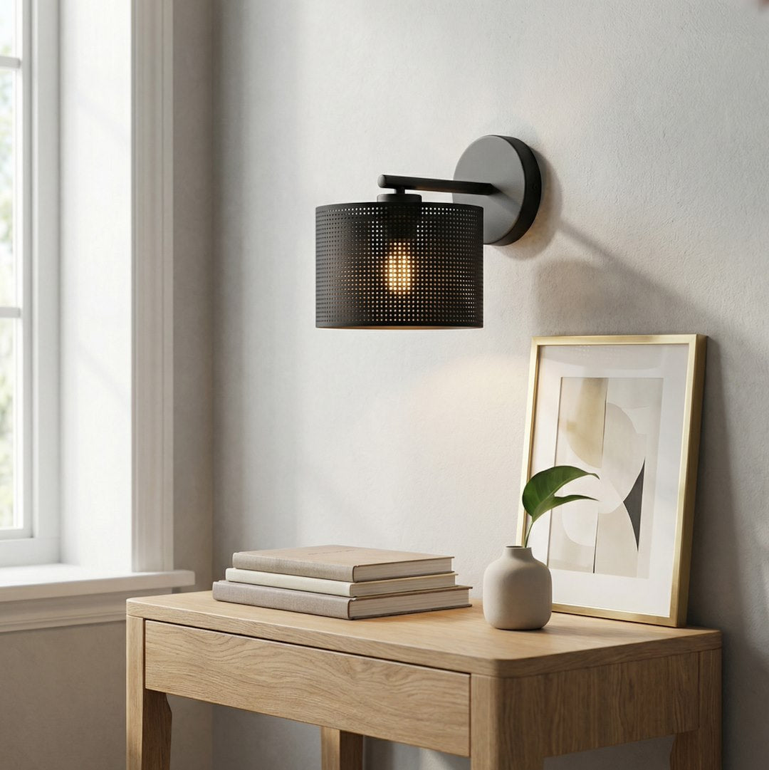 Applique murale Lux noire, tissu noir