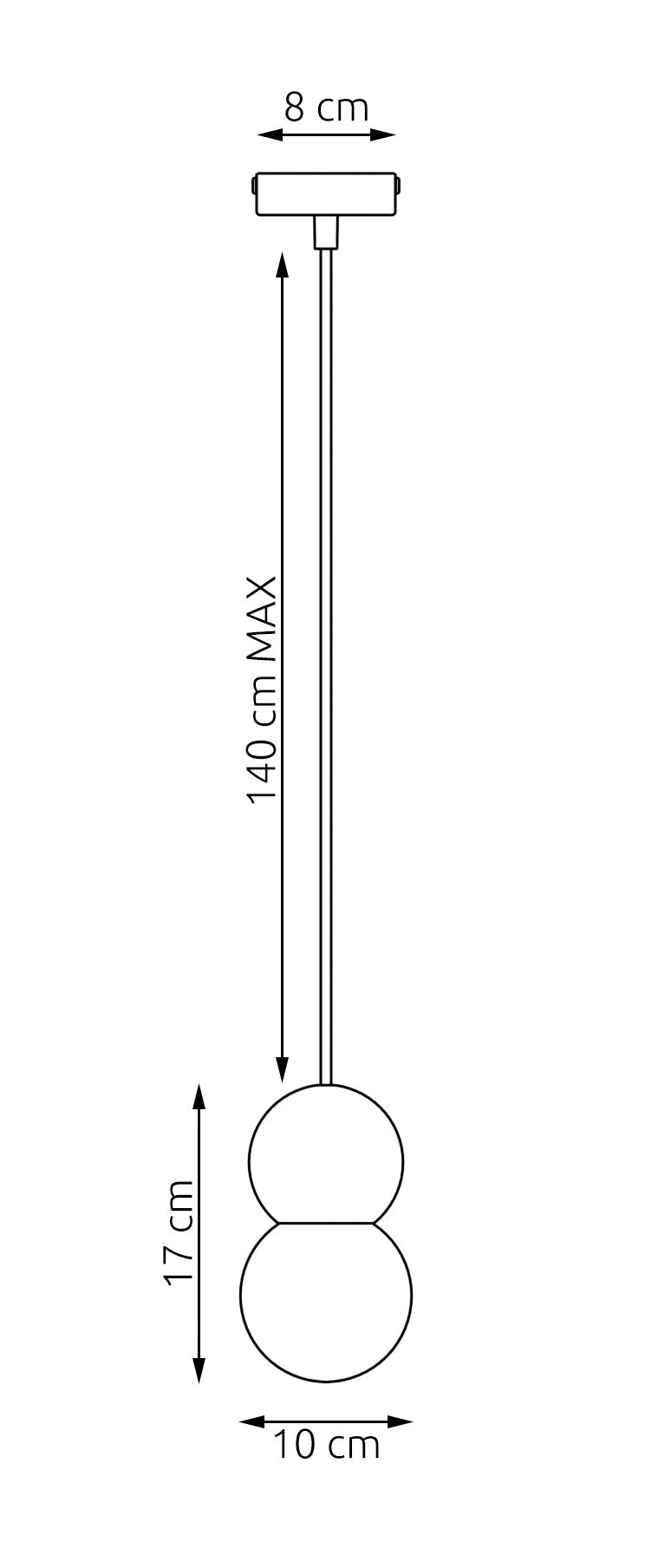 Suspension Loop noire, bois blanc