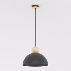 Suspension Kaki noire, bois, H 30 cm