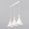 Suspension Zero 3 lumières blanche, bois