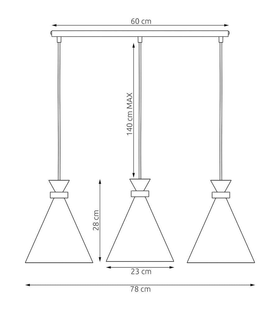 Suspension Zero 3 lumières blanche, bois