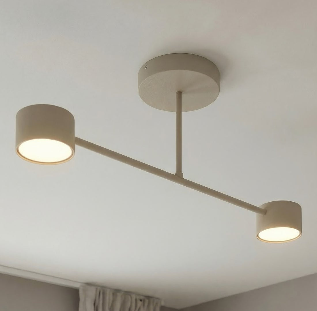 Plafonnier Halo 2 lumières beige
