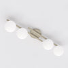Plafonnier Kairo 4 lumières beige, verre blanc