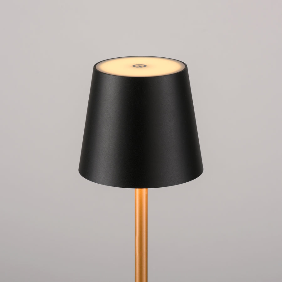 Lampe à poser Euria noire et laiton