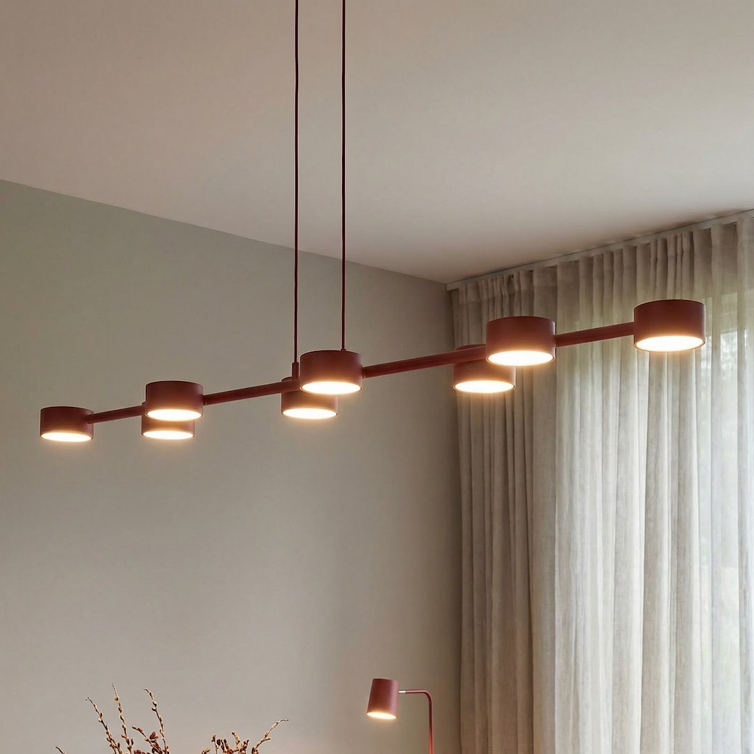 Suspension Megara 8 lumières bordeaux