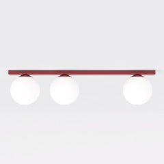 Plafonnier Fit 3 lumières noir, verre blanc, H 14 cm