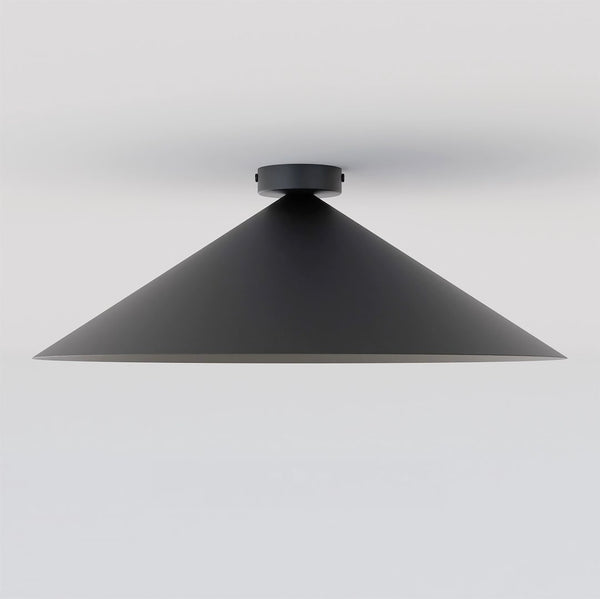 Plafonnier Mono noir, verre blanc, H 50 cm