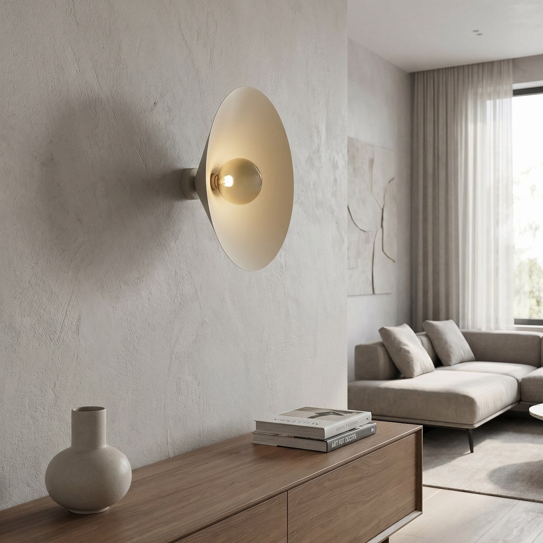 Applique murale Mono beige, verre ambré, H 50 cm