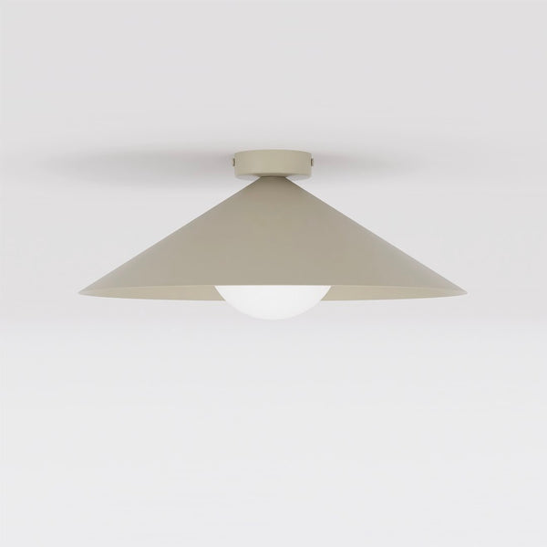Plafonnier Mono beige, verre blanc, H 40 cm