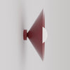 Applique murale Mono bordeaux, verre blanc, H 40 cm