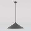 Suspension Mono noire, verre blanc, H 50 cm