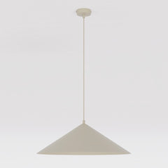 Suspension Mono beige, verre blanc, H 50 cm