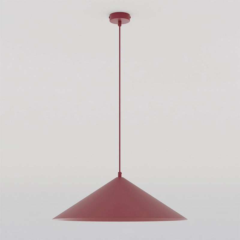 Suspension Mono bordeaux, verre blanc, H 50 cm
