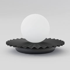 Lampe à poser Umbra noire, verre blanc