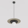 Suspension Umbra noire et beige, verre blanc