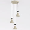 Suspension Klever 3 lumières beige et noire, H 40 cm