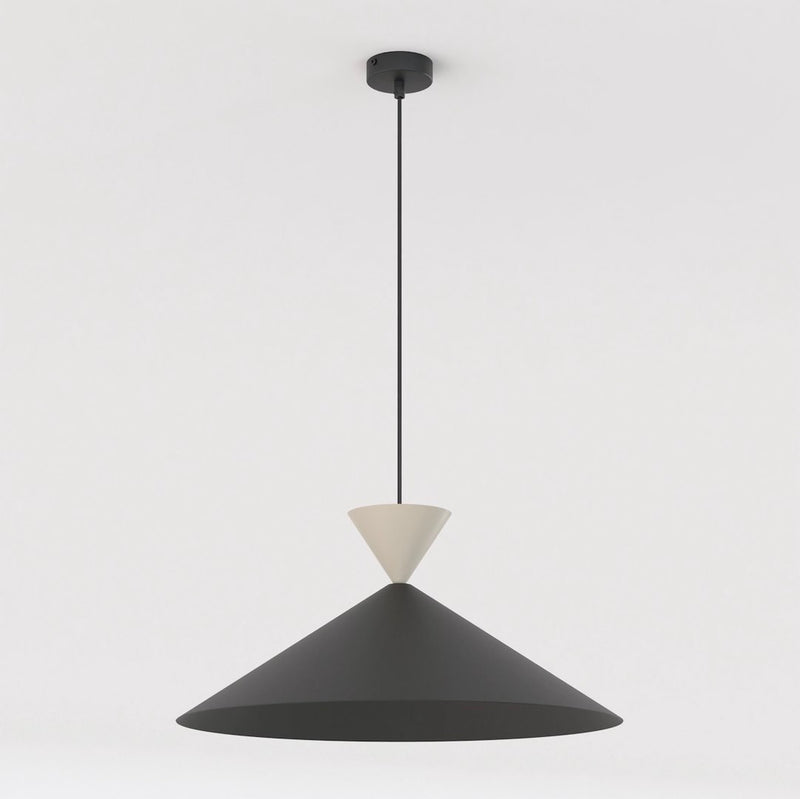 Suspension Ralf noire et beige, H 50 cm