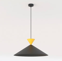Suspension Ralf noire et orange, H 50 cm